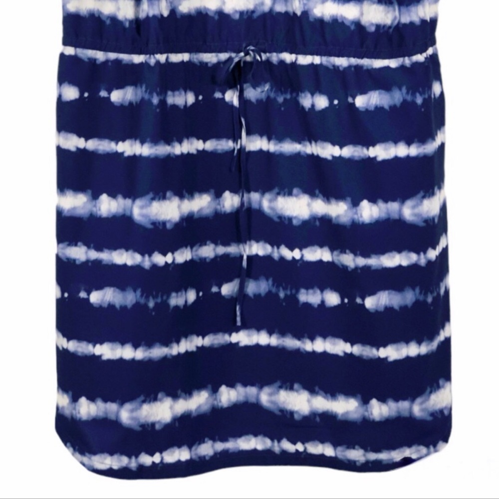 Eddie Bauer Spindrift Tie Waist Tank Dress, Blue and White Striped Tie Dye 2X - Picture 8 of 16